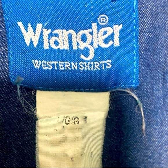 VTG Wrangler Mens Large Turquoise Button Up Long Sleeve Rodeo Cowboy Shirt - Picture 10 of 15